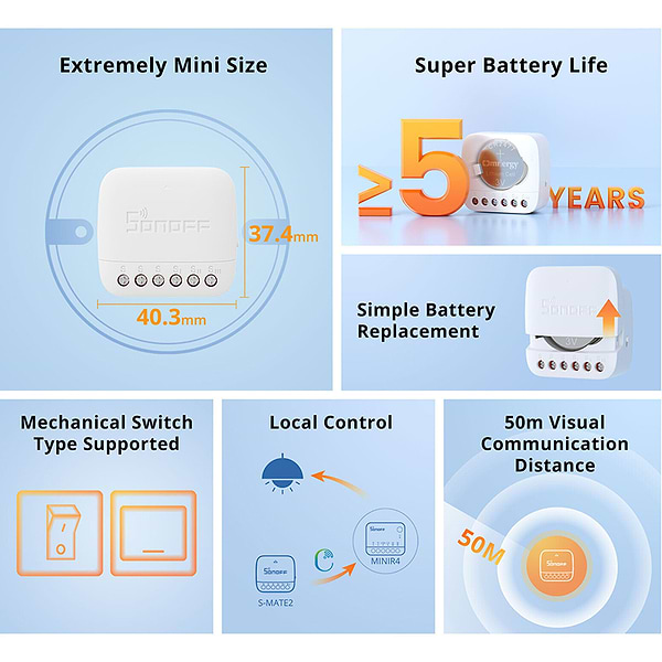 Фото - Релейний вимикач Sonoff S-MATE2