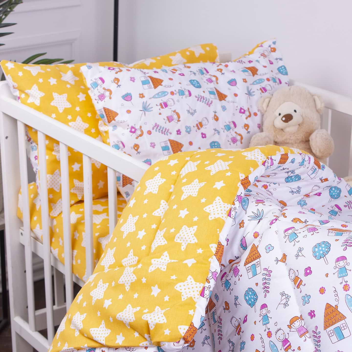 Комплект постельного белья детский MirSon Бязь Kids Time 18-0002 Sweet Home 110 x 140 см (2200006988946)