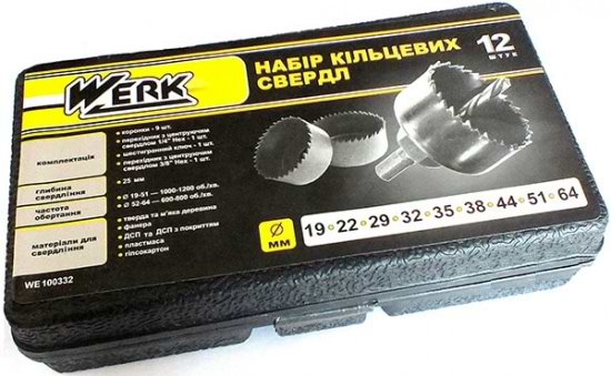 Набір свердел Werk 12 пр. (WE100332)