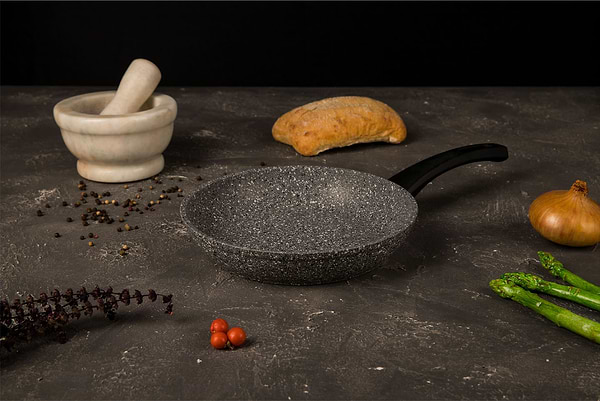 Фото - Сковорода універсальна Biol 22136Р Граніт Грей 22 см