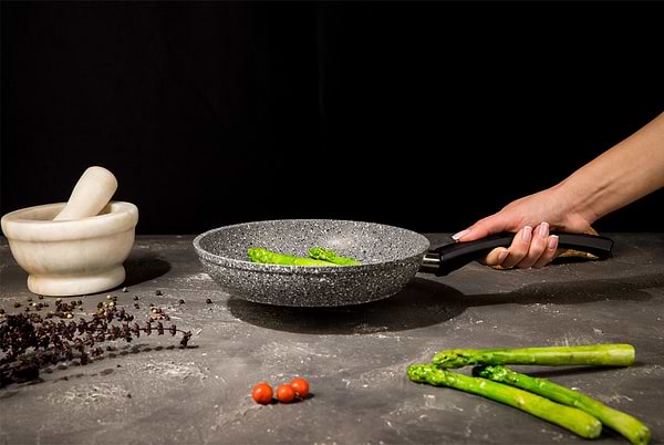 Фото - Сковорода універсальна Biol 22136Р Граніт Грей 22 см