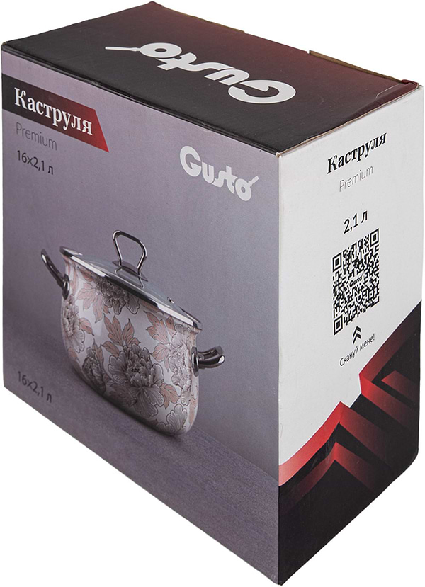 Фото - Кастрюля Gusto GT-T-216-С Мережка Premium 16 см 2.1 л