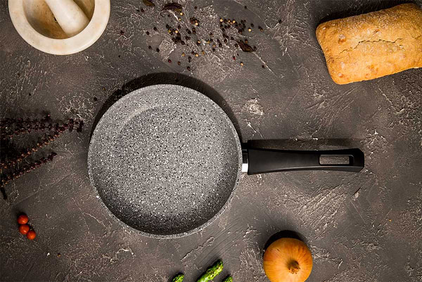 Фото - Сковорода універсальна Biol 22136Р Граніт Грей 22 см