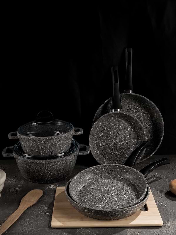 Фото - Сковорода універсальна Biol 22136Р Граніт Грей 22 см