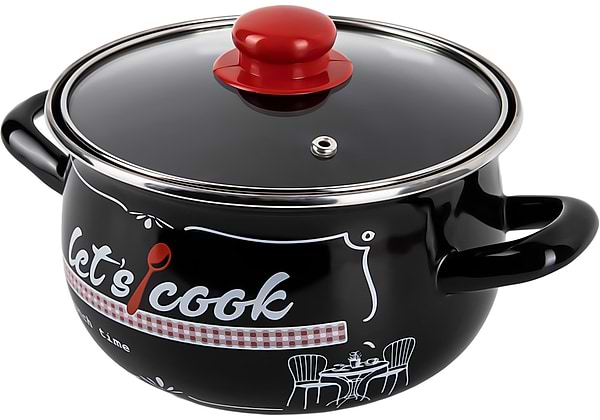 Фото - Кастрюля Gusto GT-T-124-LCB Давайте готовить черная 24 см 5.7 л