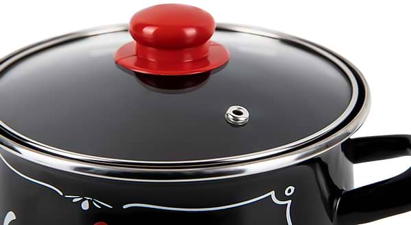 Фото - Кастрюля Gusto GT-T-124-LCB Давайте готовить черная 24 см 5.7 л