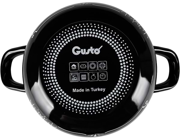 Фото - Кастрюля Gusto GT-T-124-LCB Давайте готовить черная 24 см 5.7 л