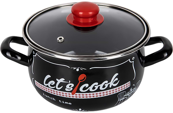 Фото - Кастрюля Gusto GT-T-124-LCB Давайте готовить черная 24 см 5.7 л