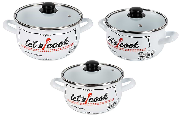 Фото - Набор посуды Gusto GT-T-3-LCW Давайте готовить белые
