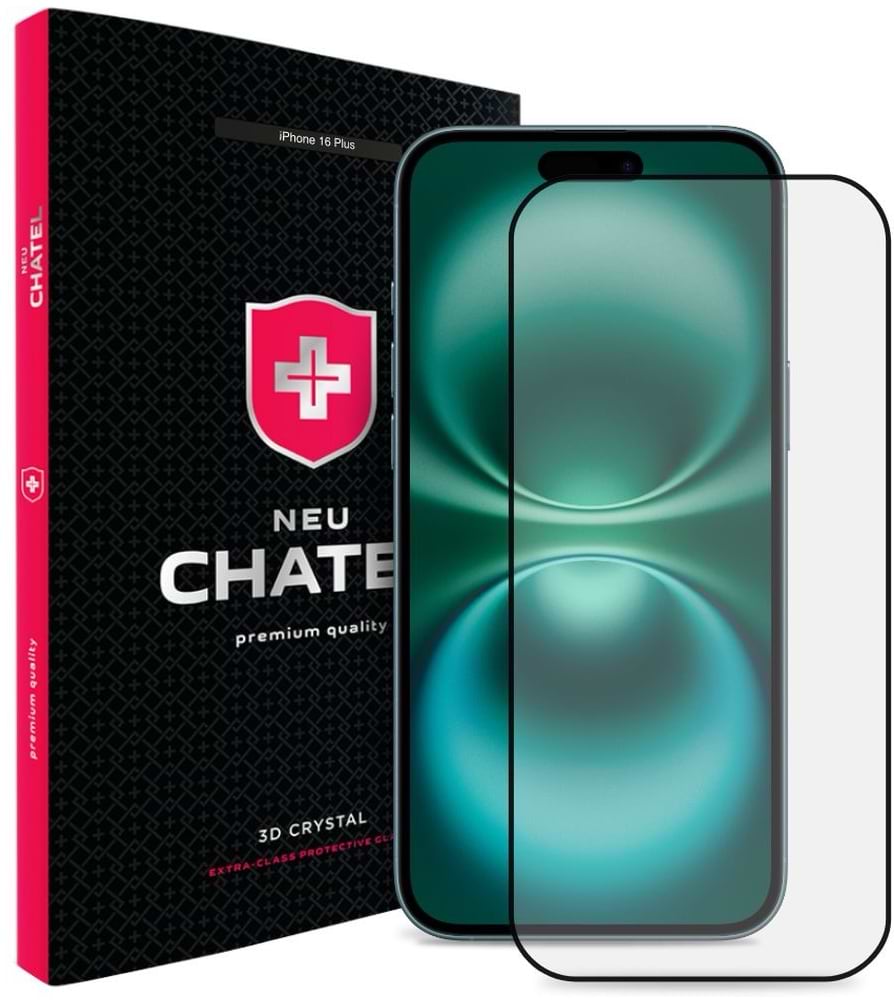 Защитное стекло для смартфона NEU Chatel Corning Gorilla Glass with Mesh for iPhone 16 Plus/15 Plus Front Black (+NEU3D16+B)
