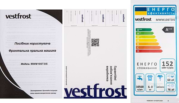 Фото - Пральна машина Vestfrost MWM106T3IS