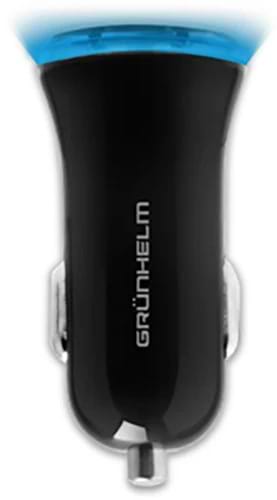 Фото - Автомобільний зарядний пристрій Grunhelm 5V 2.4А Black (GCC-13L)