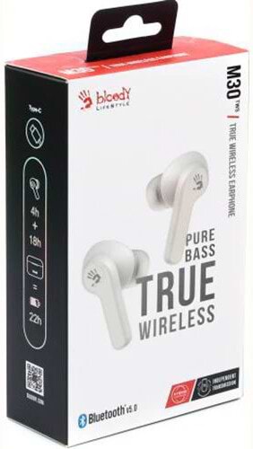 Фото - Уцінка - Навушники вкладиші бездротові TWS Bloody M30 White