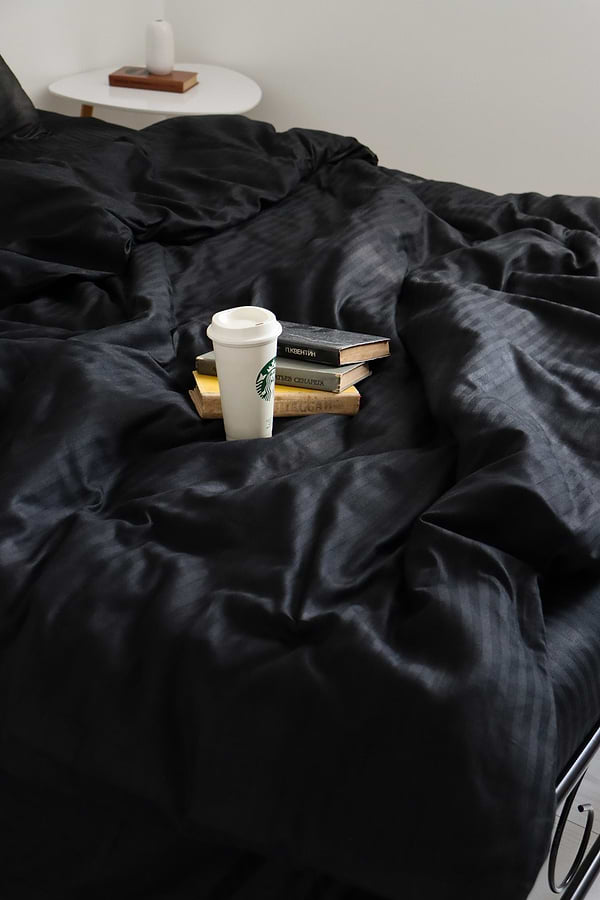 Фото - Комплект постільної білизни Lelit Сатин Двоспальний SS-3001 Чорний (1082)