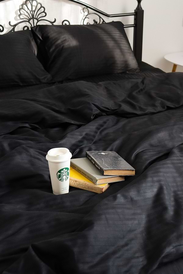 Фото - Комплект постільної білизни Lelit Сатин Двоспальний SS-3001 Чорний (1082)