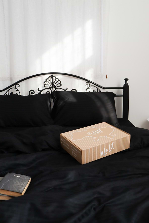 Фото - Комплект постельного белья Lelit Сатин Черный семейный SS-3001 (1111)