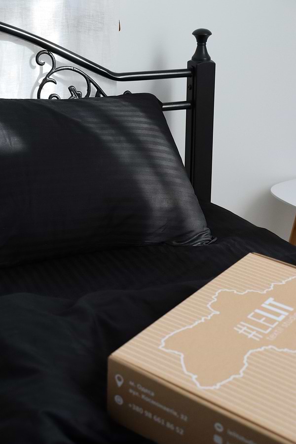 Фото - Комплект постільної білизни Lelit Сатин Двоспальний SS-3001 Чорний (1082)