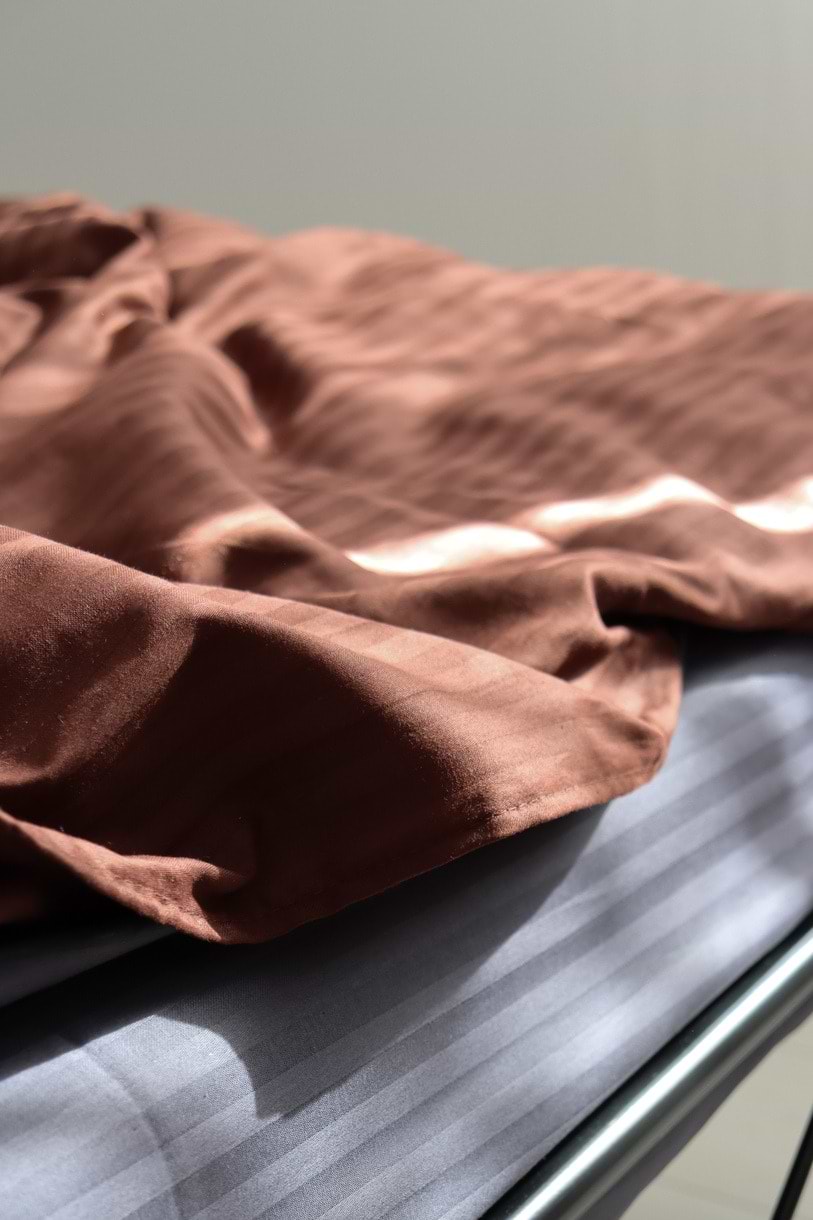 Комплект постельного белья Lelit Сатин Коричневый с Серым Евро SS-3011 (1171)