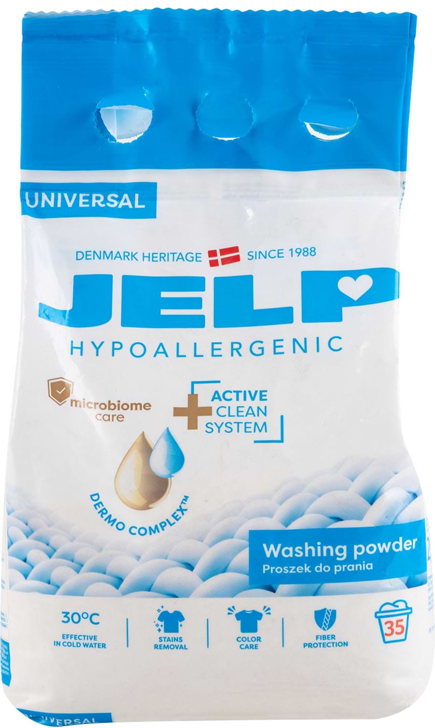 Купити Пральний порошок JELP Гіпоалергенний універсальний 35 прань, 2,1 кг. (98053) - Фото 1 Пральний порошок JELP Гіпоалергенний універсальний 35 прань, 2,1 кг. (98053) - Фото 1