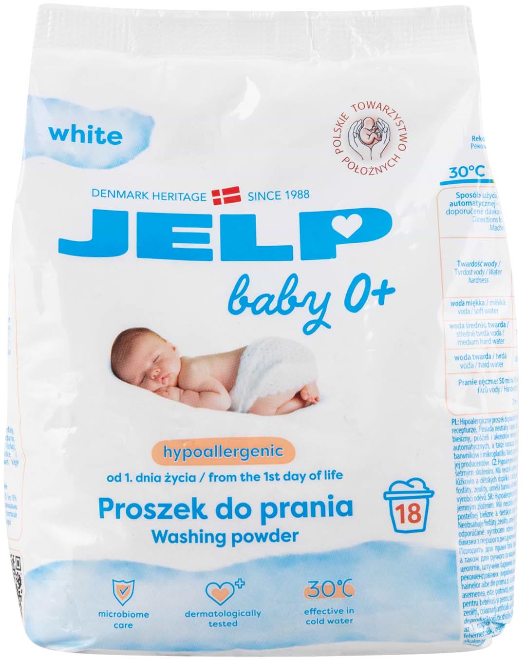 Пральний порошок JELP Baby 0+ Гіпоалергенний для білого 18 прань, 1,35 кг.(98007)