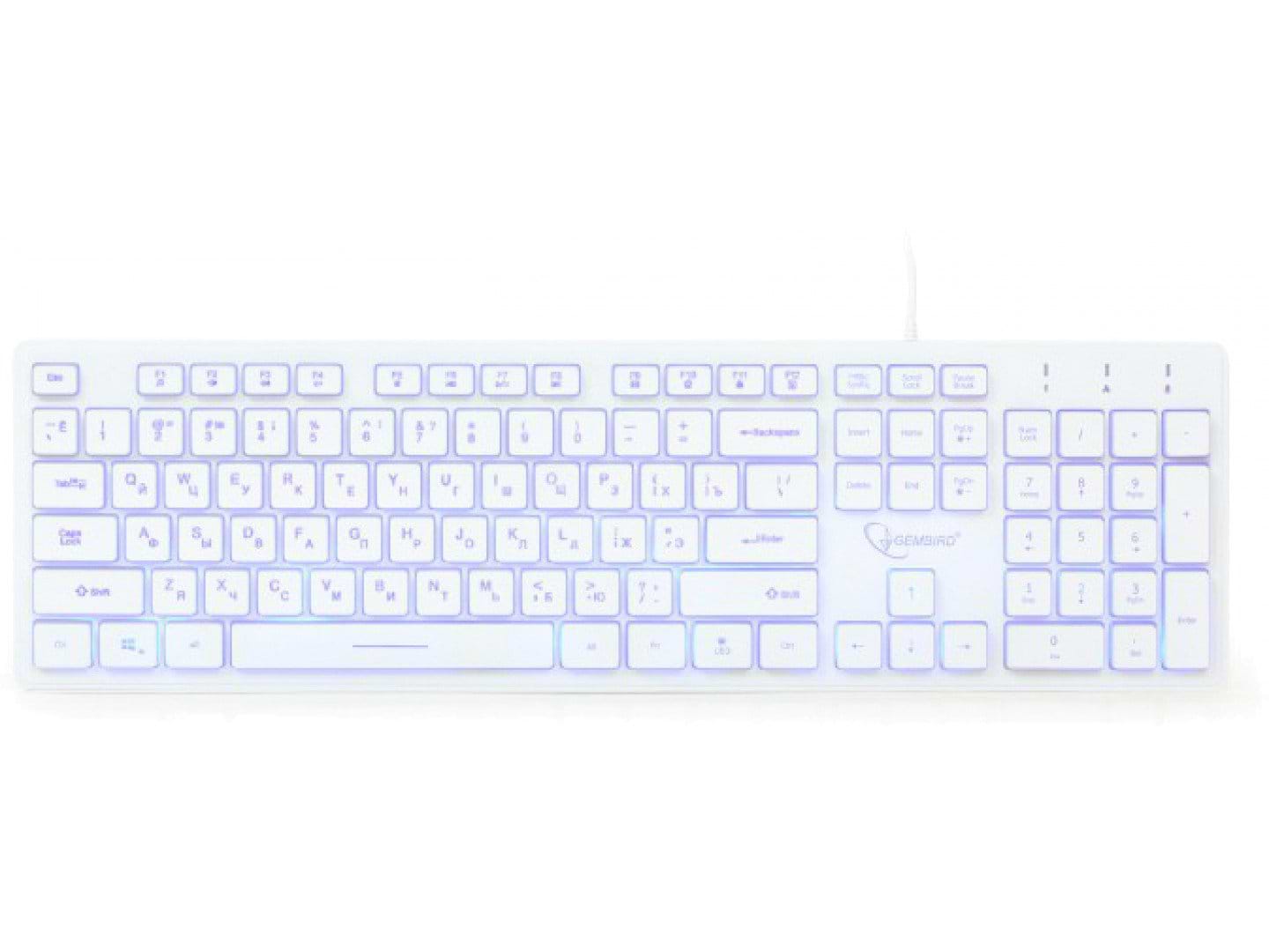 Клавиатура проводная Gembird KB-UML3-01-W-UA White USB - Фото 1
