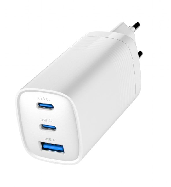 Фото - Мережевий зарядний пристрій Gembird USB-A+2 Type-C PD18W + QC3.0 27W (TA-UC-PDQC65-01-W)