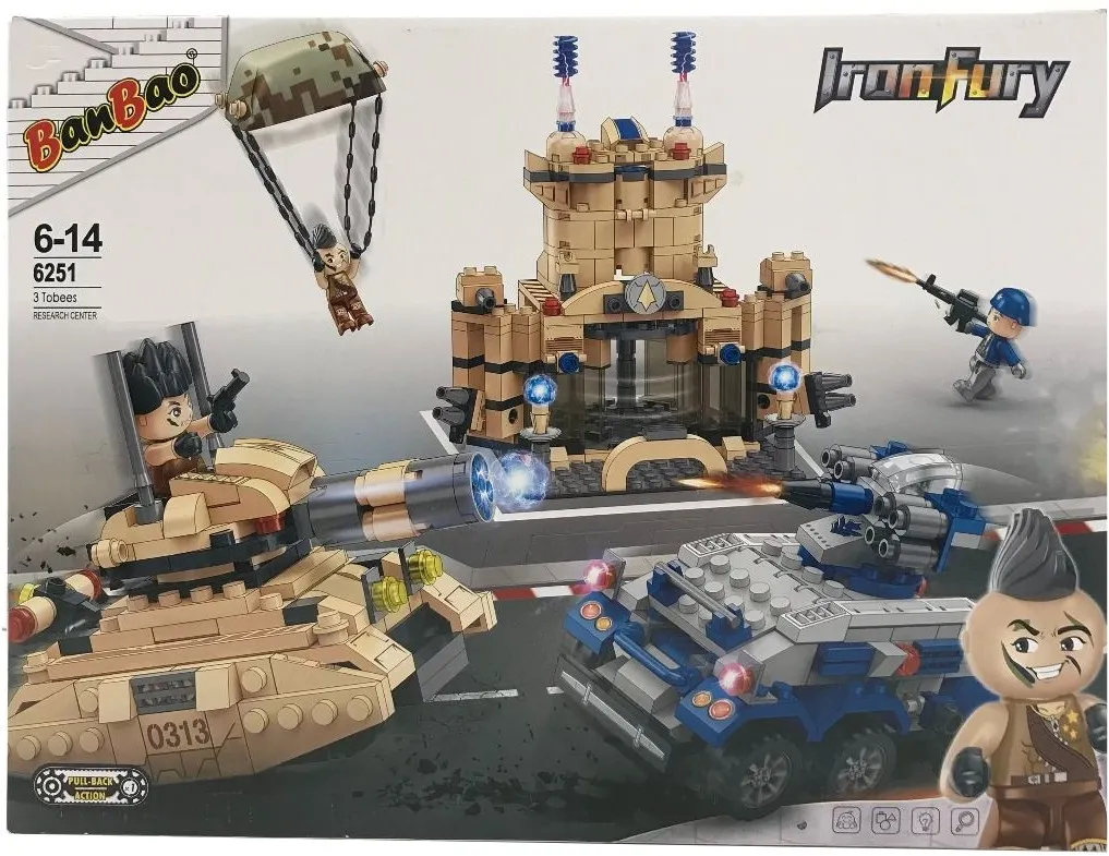 Пластиковий конструктор Banbao
 "Армія" 3 в 1 (515 Ел.) Танковий бій 2 (6251)