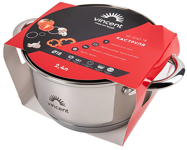 Фото - Каструля Vincent 18 см 2.6 л (VC-3167-18)