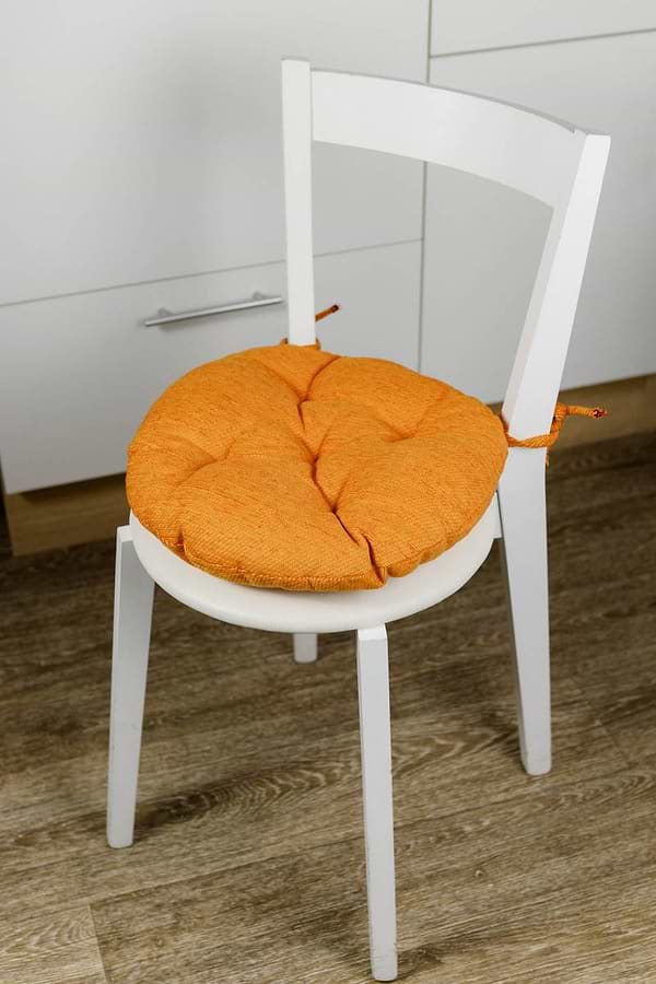 Фото - Подушка для стула Прованс CHENILLA оранжевая D40 см (039028)
