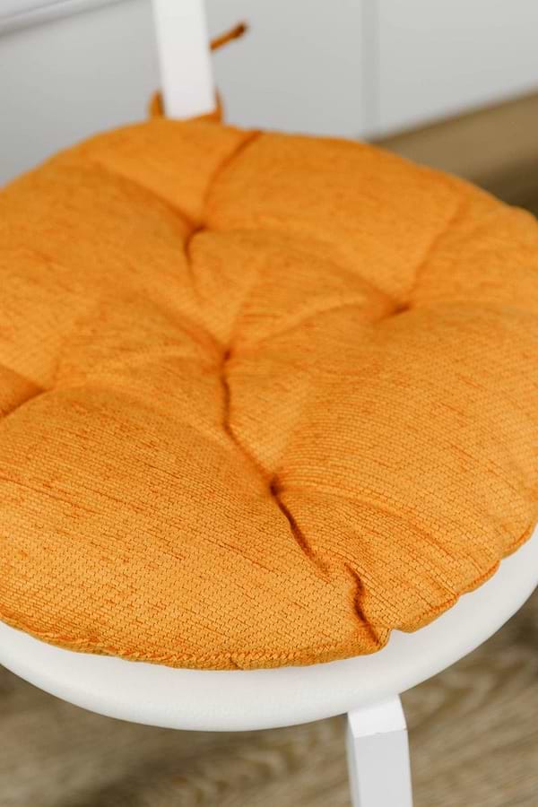 Фото - Подушка для стула Прованс CHENILLA оранжевая D40 см (039028)