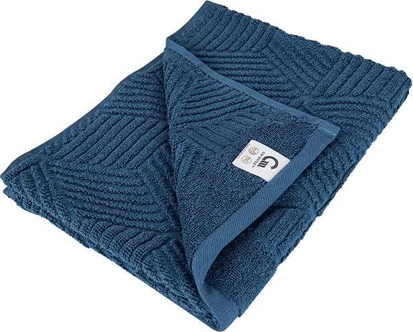Фото - Рушник для обличчя GM Textile Уельс синій махровий 50х90