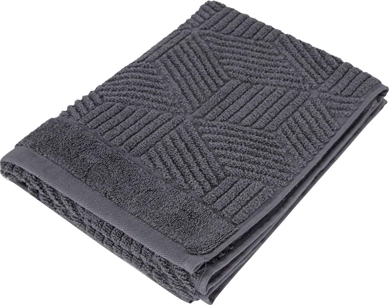 Полотенце для лица GM Textile Уэльс темно-серый махровый 50х90 - Фото 1
