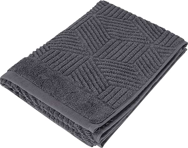 Фото - Рушник для обличчя GM Textile Уельс темно-сірий махровий 50х90