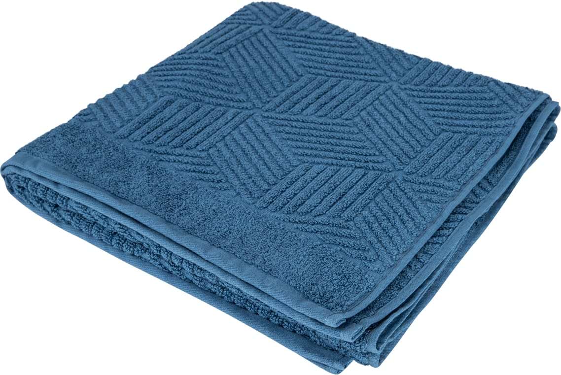 Полотенце банное GM Textile Уэльс синий махровый 70х140 - Фото 1