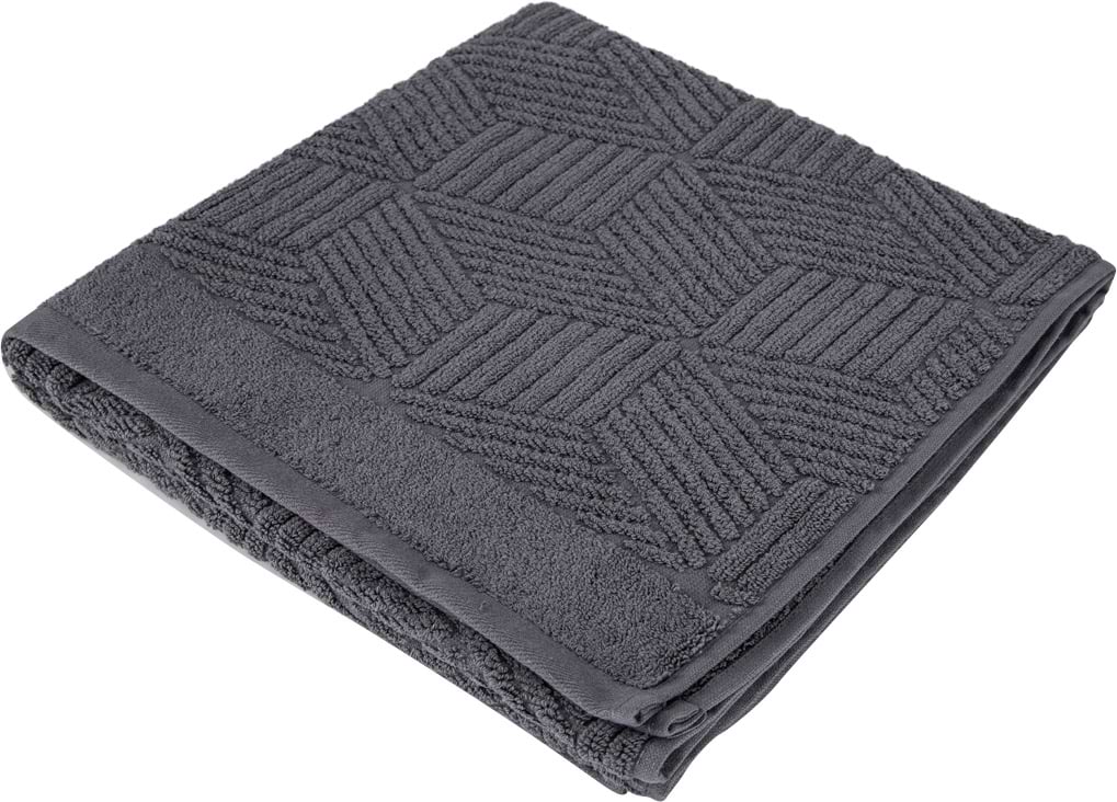 Рушник банний GM Textile Уельс темно-сірий махровий 70х140 - Фото 1