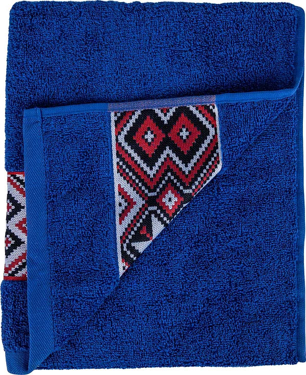 Фото - Рушник для обличчя GM Textile махровий синій Єдність 50х90