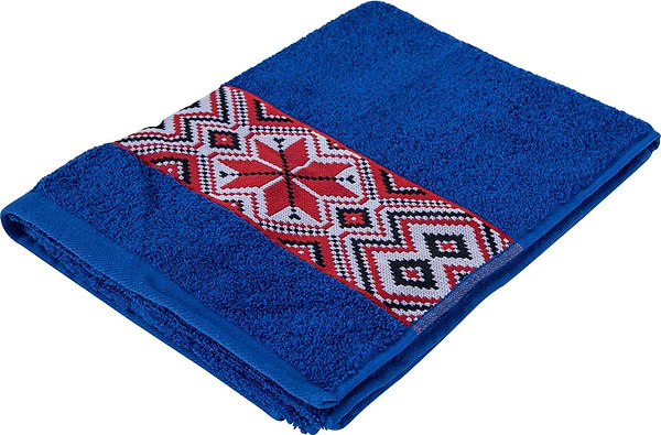 Фото - Рушник для обличчя GM Textile махровий синій Єдність 50х90