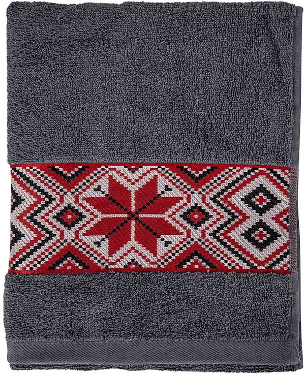 Фото - Рушник для обличчя GM Textile махровий сірий Єдність 50х90