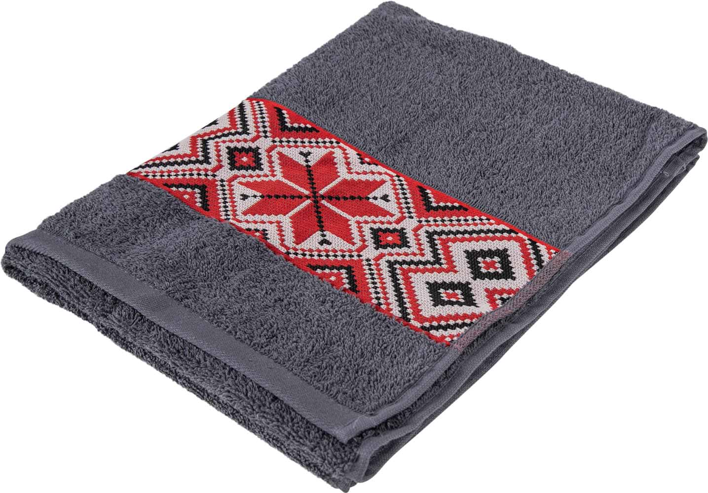 Рушник для обличчя GM Textile махровий сірий Єдність 50х90 - Фото 1