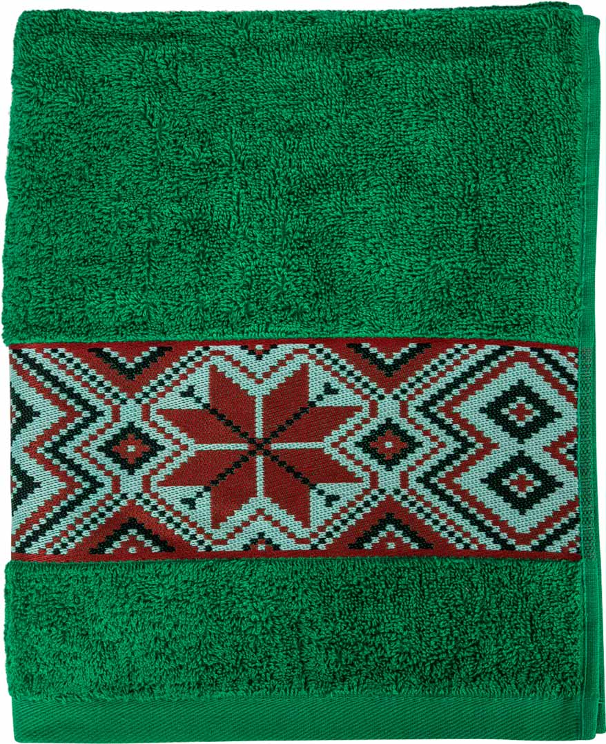 Фото - Рушник для обличчя GM Textile махровий зелений Єдність 50х90