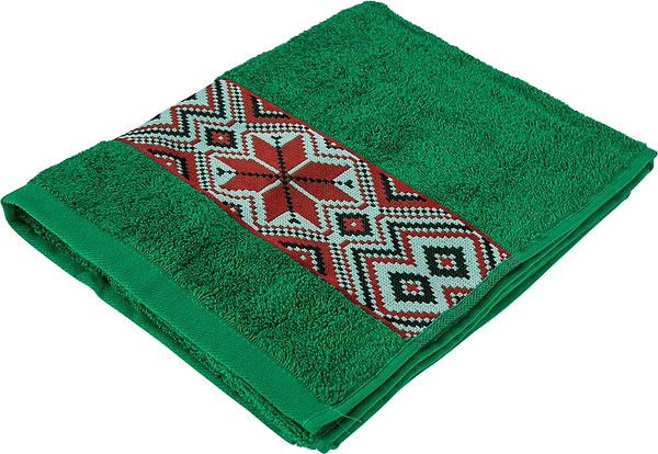 Фото - Рушник для обличчя GM Textile махровий зелений Єдність 50х90