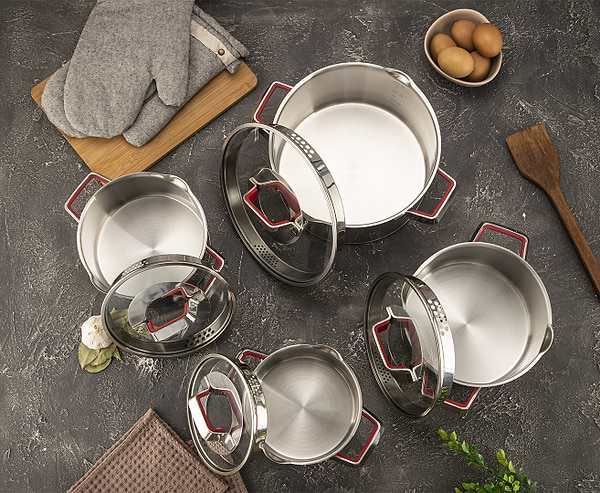 Фото - Набор посуды Krauff 26-202-010 Moderne Rot 8 пр.