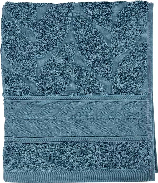 Фото - Рушник для обличчя GM Textile блакитний листочок махровий 50х90