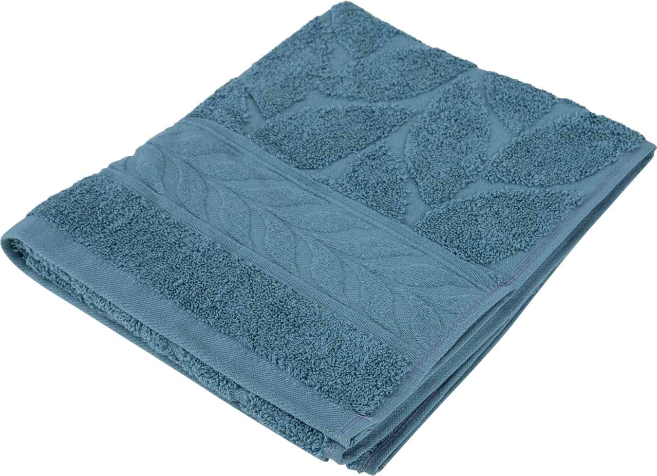 Рушник для обличчя GM Textile блакитний листочок махровий 50х90 - Фото 1