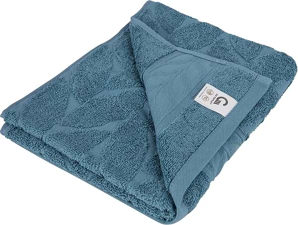 Фото - Рушник для обличчя GM Textile блакитний листочок махровий 50х90