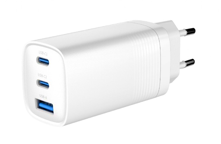 Сетевое зарядное устройство Gembird USB-A+2 Type-C PD18W + QC3.0 27W (TA-UC-PDQC65-01-W)