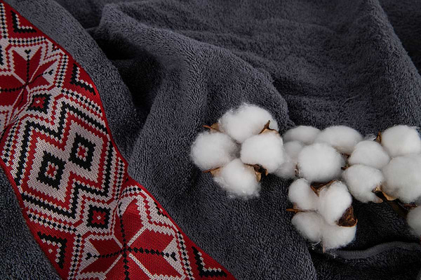 Фото - Рушник для обличчя GM Textile махровий сірий Єдність 50х90