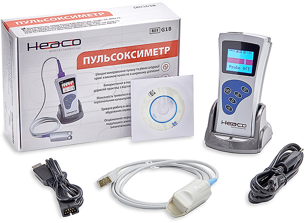 Фото - Пульсоксиметр Heaco G1B укомплектований датчиком Sp02 для дитини