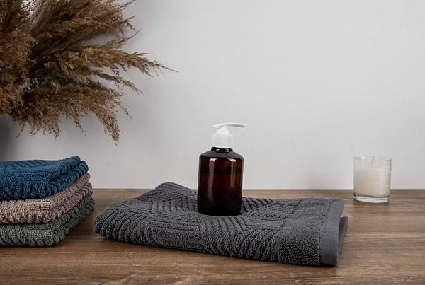 Фото - Рушник для обличчя GM Textile Уельс темно-сірий махровий 50х90