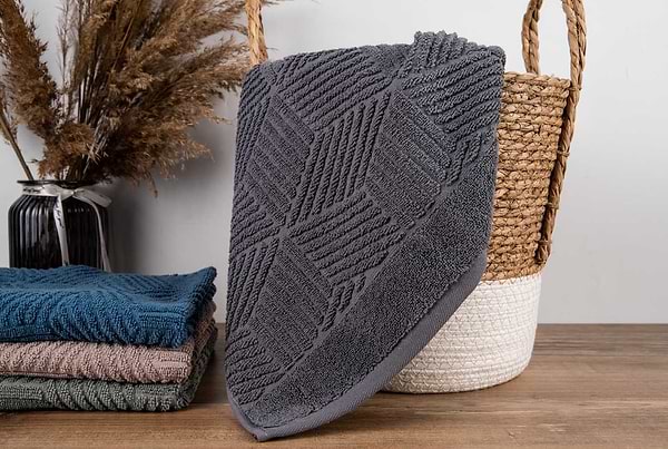 Фото - Рушник для обличчя GM Textile Уельс темно-сірий махровий 50х90